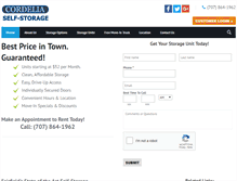 Tablet Screenshot of cordeliastorage.com